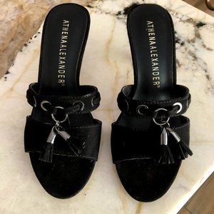 Black Slip on Kitten Heel